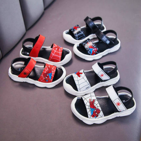 Sandalias de verano para bebés, zapatos de playa para niños, zapatos para dibujo de Spider-Man, sandalias para bebés, zapatos transpirables suaves para niños pequeños ► Foto 1/6