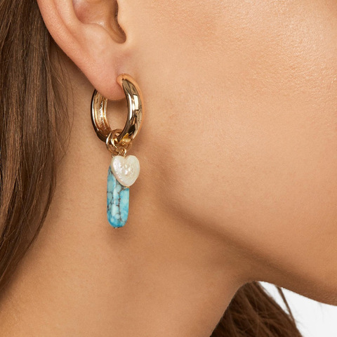 HUIDANG-Conjunto de pendientes colgantes de Metal y cristal colorido para mujer, joyería de moda, arcoíris ► Foto 1/6