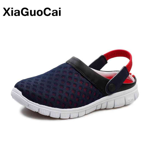 Zapatillas de verano para hombre, zuecos de talla grande, zapatos de playa de malla transpirables de secado rápido para jardín exterior, sandalias Unisex para parejas ► Foto 1/6