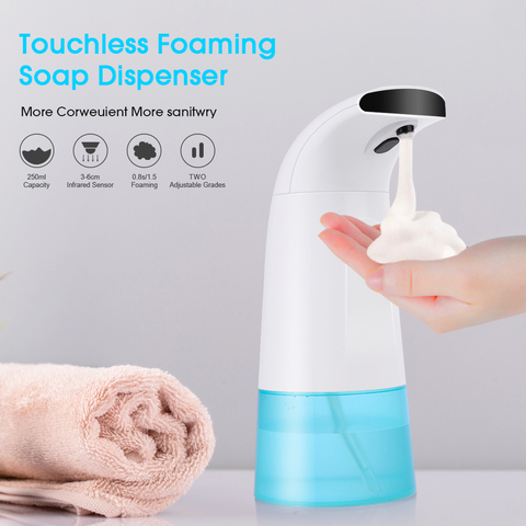 Dispensador automático de jabón para cocina, bomba dispensadora de espuma impermeable con Sensor, sin contacto, 250ml ► Foto 1/6