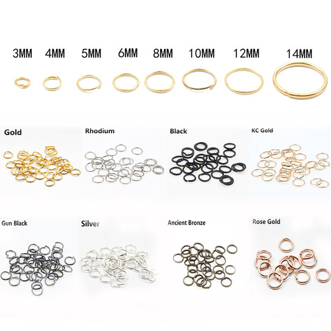Unids/lote de anillos de Metal de 4-16mm, Color dorado y plateado, conectores de anillos partidos para fabricación de joyas, accesorios Diy, 200 ► Foto 1/3