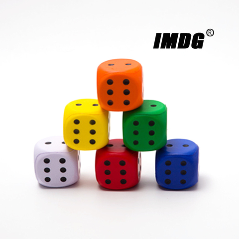 2 unids/pack esponja dados 6cm grande tamaño de dados de colores sólidos puntos redondeados juguete de entretenimiento juego de dados ► Foto 1/6