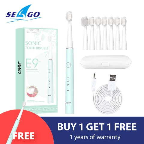 SEAGO Sonic cepillo de dientes eléctrico 360 actualizado chico automática cepillo de dientes impermeable con 3PC de cabezas de cepillo batería SG915 ► Foto 1/6