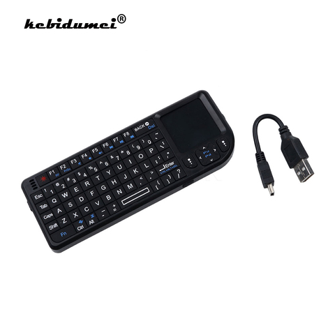 Kebidumei-miniteclado inalámbrico de alta calidad, 2,4G, RF, 3 en 1, Qwerty de mano, Touchpad, ratón para PC, Notebook, Smart TV ► Foto 1/6