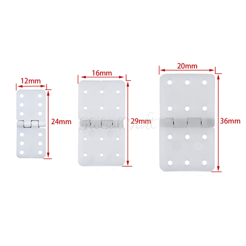 20 unids/lote de bisagra de nailon para avión a control remoto, 20x36mm / 16x29mm / 12x24mm ► Foto 1/6