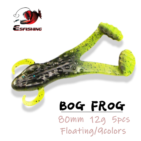 ESFISHING de agua atraer Bog Rana 80mm 5 uds Señuelos de Pesca Rana señuelo Crankbait Souple de plástico cebo de Pesca ► Foto 1/6