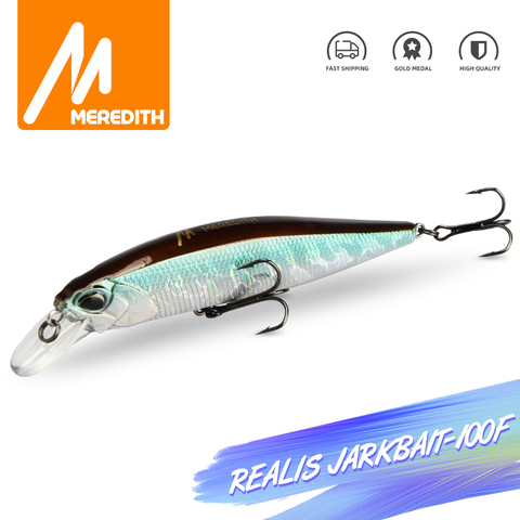 Señuelos de Pesca de 14g, Señuelos de Pesca artificiales de 24 colores, piscardo duro, profundidad profesional 0,8-1,5 m, MRERDITH JERK MINNOW 100F ► Foto 1/6