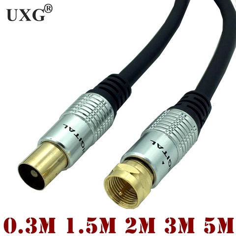 Antena de satélite de TV Coaxial macho a tipo F de 9,5mm, cable RF de cabeza F, cable de señal de vídeo HD STB, 0,3 m, 1,5 m, 2m, 3m, 5m ► Foto 1/6