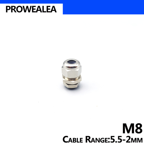 Cable de Metal glándula M8 IP68, resistente al agua, de latón, a prueba de agua, glándula de Cable, goma de silicona, tipo de inserción, junta de cobre fino ► Foto 1/6