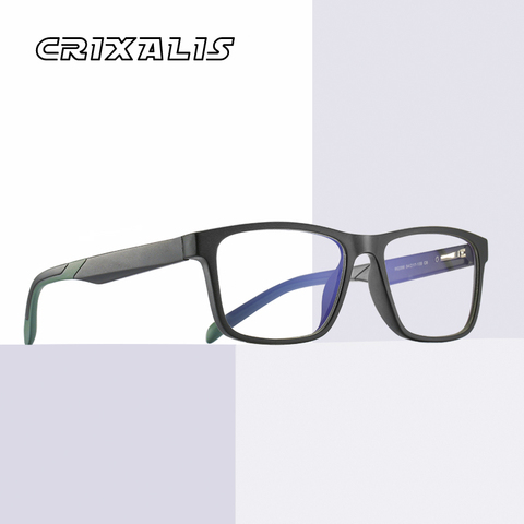 CRIXALIS-gafas cuadradas con bloqueo de luz azul para hombre, lentes TR90 ópticas flexibles de lectura, marco negro, Juegos de ordenador, UV400 ► Foto 1/6