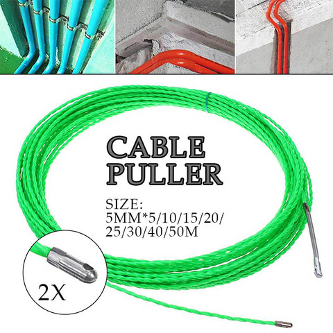 Extractor de Cable eléctrico de fibra de vidrio, cinta de pescar de 5 a 50 metros, 5mm, color verde ► Foto 1/6