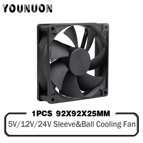 Ventilador de refrigeración sin escobillas para PC, funda de ordenador portátil, 92MM, 9225, 92x92x25mm, 5V/12V/24V CC, 90MM, 1 unidad ► Foto 1/6