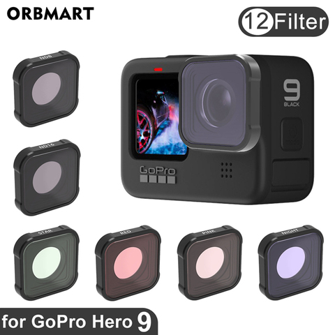 ORBMART-Filtros de lente roja para cámara GoPro Hero 9, CPL, UV, ND, 8, 16, 32, Black Hero 9, GoPro Pro, accesorios para cámara ► Foto 1/6