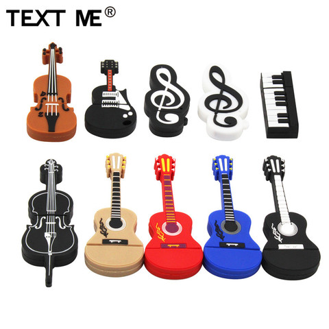 TEXT ME-unidad flash usb 2,0 de dibujos animados, instrumento Musical, piano, guitarra, nota, violín, 64GB, 4GB, 8GB, 16GB, 32GB ► Foto 1/6