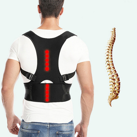 Corrector de postura ajustable para terapia magnética, soporte de espalda, Correa Lumbar para hombro, joroba, alivio del dolor ► Foto 1/6