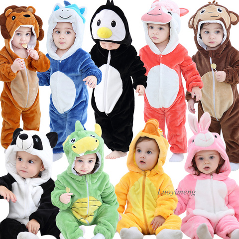 Pelele de dinosaurio de dibujos animados para bebés, ropa para niños pequeños, trajes de Kigurumi, pijamas de unicornio ► Foto 1/6