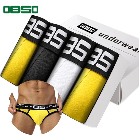 Ropa interior Sexy para hombre, calzoncillos de algodón cómodos y transpirables, Cueca, 4 unids/lote ► Foto 1/6