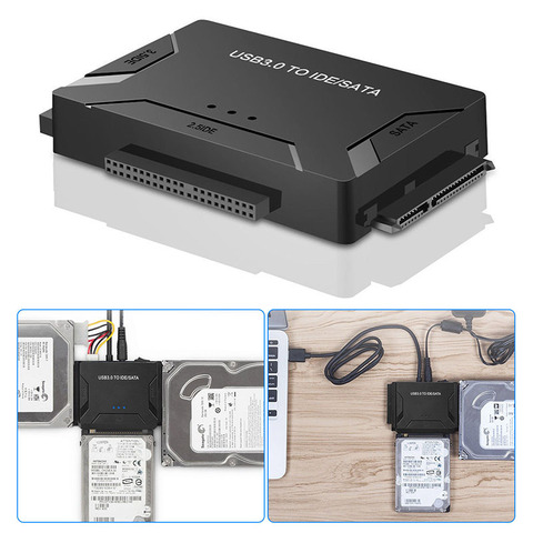 Adaptador de datos USB 3,0 a SATA IDE ATA 3 en 1 para ordenador portátil 2,5 