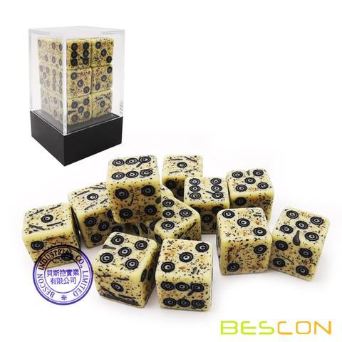 Bescon-dados de hueso antiguo D6, 16mm, juego de 12 Uds., troquel de seis lados de 16mm (12), bloque de dados de piedra ► Foto 1/5