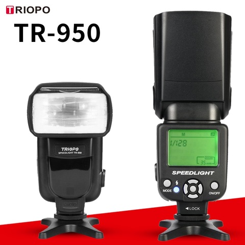 Nuevo Triopo TR-950 luz de Flash Speedlite Universal para Fujifilm Olympus nikon d3400 Canon 650D 550D 450D 1100D 60D 7D 6D las cámaras ► Foto 1/6