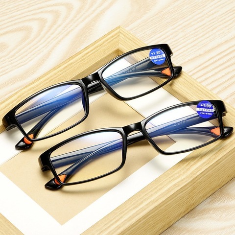 Gafas de lectura ultraligeras para presbicia, anteojos de lectura para presbicia con luz azul y Anti-luz azul + 2022 1,0 1,5 2,0 2,5 3,5 ► Foto 1/6