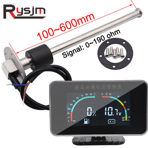 Medidor de nivel de combustible 2 en 1, voltímetro con Sensor de flotador de combustible, LCD, para motocicleta, Sensor de flujo de combustible líquido ► Foto 1/6