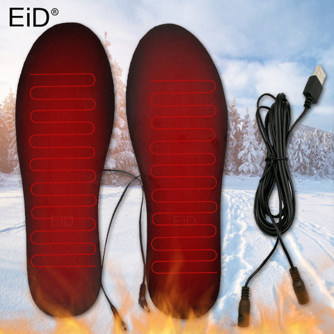 EiD-plantillas calentadas para zapatos con USB, almohadilla eléctrica para calentar los pies, para calcetines, para deportes al aire libre, para invierno ► Foto 1/6