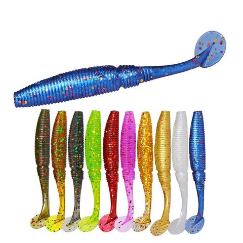 15 Uds suave señuelo para pesca vertical de silicona Swimbait bajo cebo Shad 50mm señuelos para pesca de simulación señuelo suave para pez cebos artificiales ► Foto 1/6