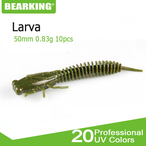 BEARKING-señuelo de pesca de silicona suave, 50mm, 0,83g, 10 Uds., gusanos de agua dulce Minnow, Wobblers, cebo Artificial, aparejos de lubina ► Foto 1/6