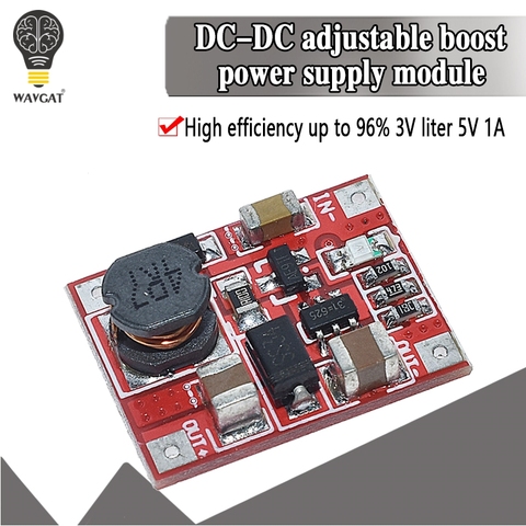 DC-DC Boost módulo de fuente de alimentación convertidor amplificador Step Up placa de circuito 3 V a 5 V 1A mayor eficiencia 96% ultra pequeño WAVGAT ► Foto 1/6