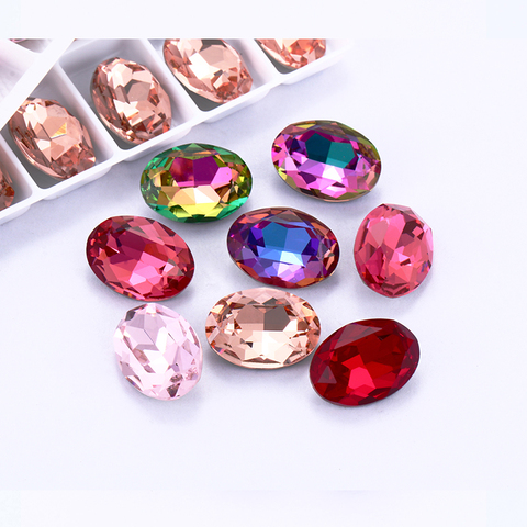 Astrobox-diamante ovalado para decoración de uñas, diamantes de imitación brillantes, accesorios para ropa ► Foto 1/6