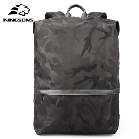 Kingsons-mochila para ordenador portátil de 15,6 pulgadas para hombre y mujer, bolso de hombro de gran capacidad, informal para estudiante, repelente al agua ► Foto 1/6