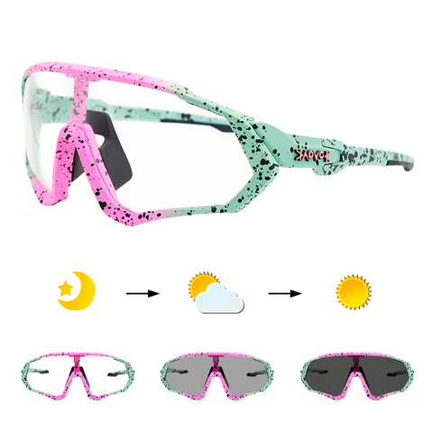 Gafas fotocromáticas para ciclismo, lentes para bicicleta de montaña o carretera, con cambio de Color, para deportes al aire libre, pesca y correr ► Foto 1/6