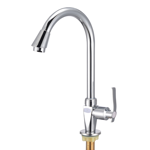 Mayitr Acero inoxidable 360 grados giratorio grifo de agua de un solo agujero cocina lavabo grifo de fregadero grifo para ferretería doméstica ► Foto 1/6