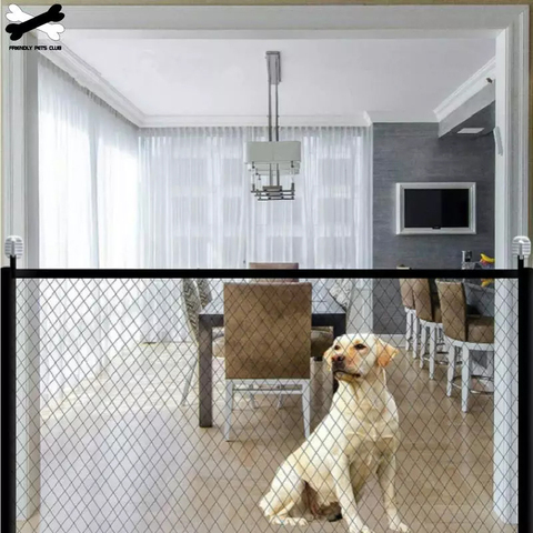 Valla de malla plegable portátil para perros, puertas de seguridad para bebés, accesorios para mascotas, instalar en cualquier lugar, escaleras de interior ► Foto 1/6