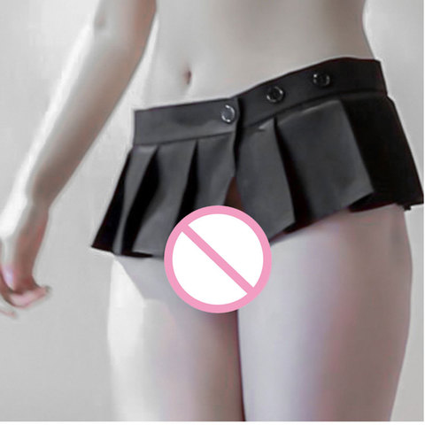 Faldas para la escuela para Cosplay, minifalda plisada ajustable de cintura baja, Micro pantalones cortos con volantes, falda de Jupe para mujer, Sexy ► Foto 1/6