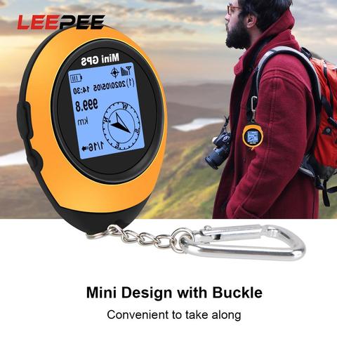 LEEPEE-Mini navegador GPS de mano, brújula posicionadora de satélite con hebilla para deportes al aire libre, viajes y senderismo ► Foto 1/6