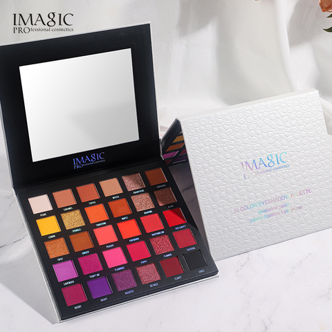 IMAGIC-sombra de ojos de 30 colores, maquillaje nacarado, pigmento brillante, paleta de sombra de ojos ahumados, impermeable, cosmético de natación de verano ► Foto 1/6