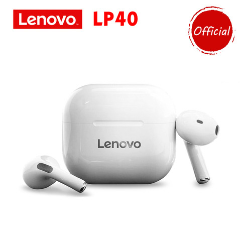 Lenovo-auriculares inalámbricos LivePods LP40 TWS, dispositivo de audio Semi intrauditivo, con Bluetooth, con Control táctil, Original ► Foto 1/6