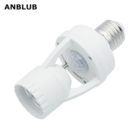 ANBLUB E27 enchufe PIR Sensor de movimiento portalámparas Control de luz infrarrojo Sensor Base de lámpara 220V para iluminación de bombilla LED ► Foto 1/6