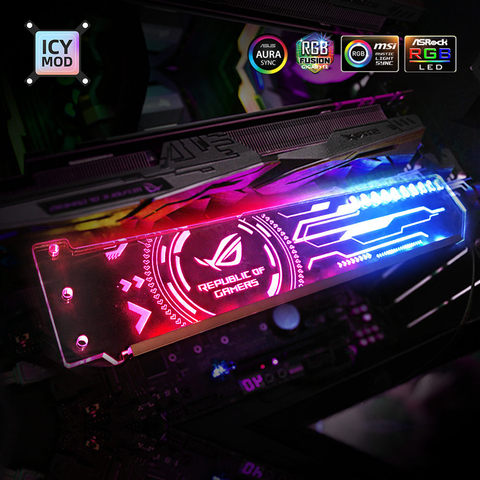 RGB soporte de VGA personalizable A-RGB horizontal GPU soporte de tarjeta de vídeo de apoyo 5V 3Pin personalizar AURA 12V enfriador de agua de MOD ► Foto 1/6