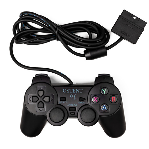 OSTENT-mando analógico con cable, Joystick para Sony Playstation PS2 PS1 PS One PSX, DualShock de vibración ► Foto 1/5