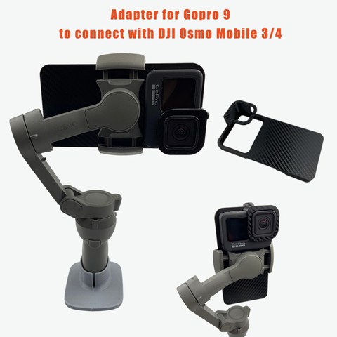 Adaptador Gimbal de mano para GoPro Hero 9 Cámara negra placa de montaje intercambiadora adaptador para DJI Osmo Mobile 4 3 Conectar con Gopro 9 ► Foto 1/6