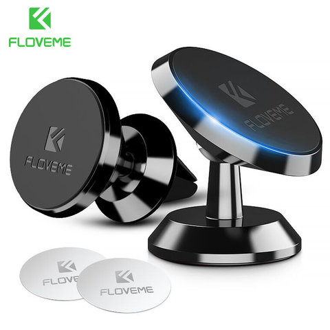 FLOVEME Universal Car Holder soporte magnético de 360 grados titular del teléfono del coche soporte del GPS del montaje del imán del respiradero para el iPhone 5S 7 6 8 X Soporte iman coche soporte magnetico para movil ► Foto 1/6