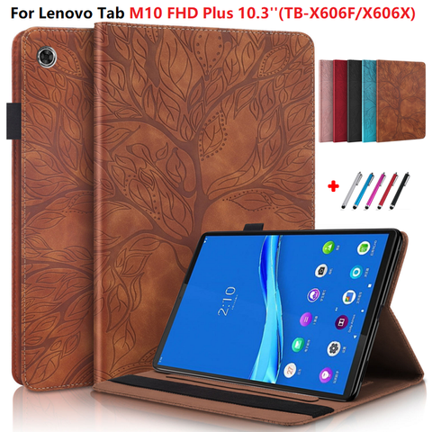 Para Lenovo Tab M10 FHD más 10 3 TB-X606F TB-X606X en relieve de cuero Tablet Funda para Lenovo Tab M10 Plus 10,3 ► Foto 1/6