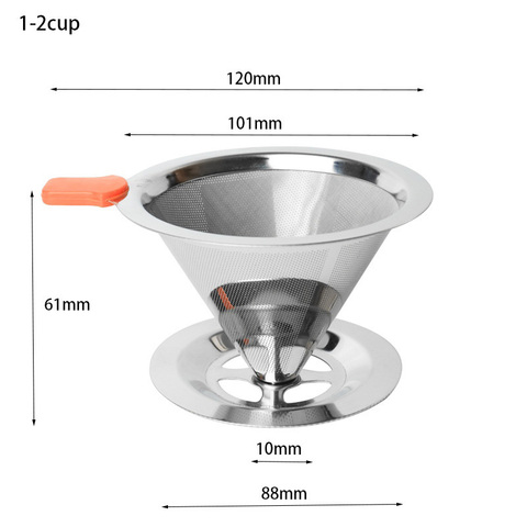 Filtro de café de acero inoxidable, taza reutilizable, herramienta barista ► Foto 1/4