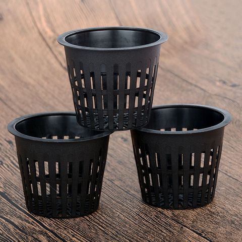 10 Uds 3 pulgadas pesado malla de olla vaso con malla cesta hidropónico aeropónicos cultivo de plantas clon negro de alta calidad suministros de jardinería ► Foto 1/6