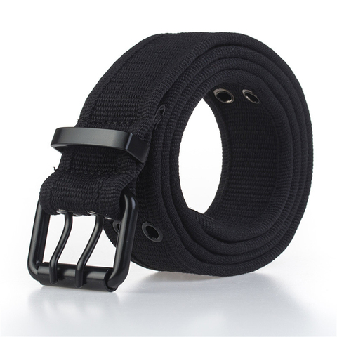 Cinturón de combate de nailon elástico para hombre, cinturón táctico de Metal con hebilla de cinturones de lona, color negro, 10 colores, de marca, cinturón para regalo ► Foto 1/6