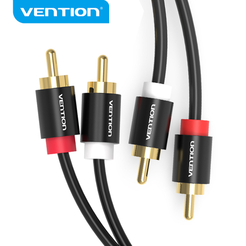 Vention-Cable de Audio 2RCA a 2RCA, macho a macho, RCA a 1m, 2m, 3m, para DVD o cine en casa, amplificador, Cable chapado en oro ► Foto 1/6