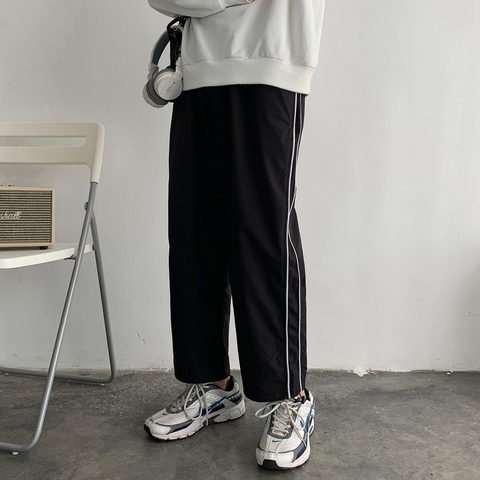 Pantalones informales finos de verano para hombre, pantalones con cordón de Color sólido, holgados, estilo Hip Hop, M-5XL ► Foto 1/6
